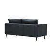 Pemberly Row Contemporary Italian Leather Sofa in Slate Finish