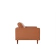 Pemberly Row PU Faux Leather & Wood Arm Chair in Light Brown