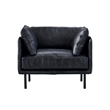 Pemberly Row Contemporary Top-grain Italian Leather Arm Chair in Slate