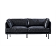 Pemberly Row Contemporary Top-grain Italian Leather Loveseat in Slate
