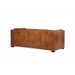 Pemberly Row Contemporary Italian Leather Sofa in Light Brown