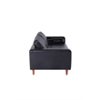 Pemberly Row Contemporary PU Faux Leather Loveseat in Black Finish