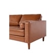 Pemberly Row Contemporary PU Faux Leather Loveseat in Brown Finish