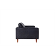 Pemberly Row Contemporary PU Faux Leather & Wood Arm Chair in Black