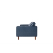 Pemberly Row Contemporary PU Faux Leather & Wood Arm Chair in Blue