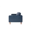 Pemberly Row Contemporary PU Faux Leather Sofa in Blue Finish