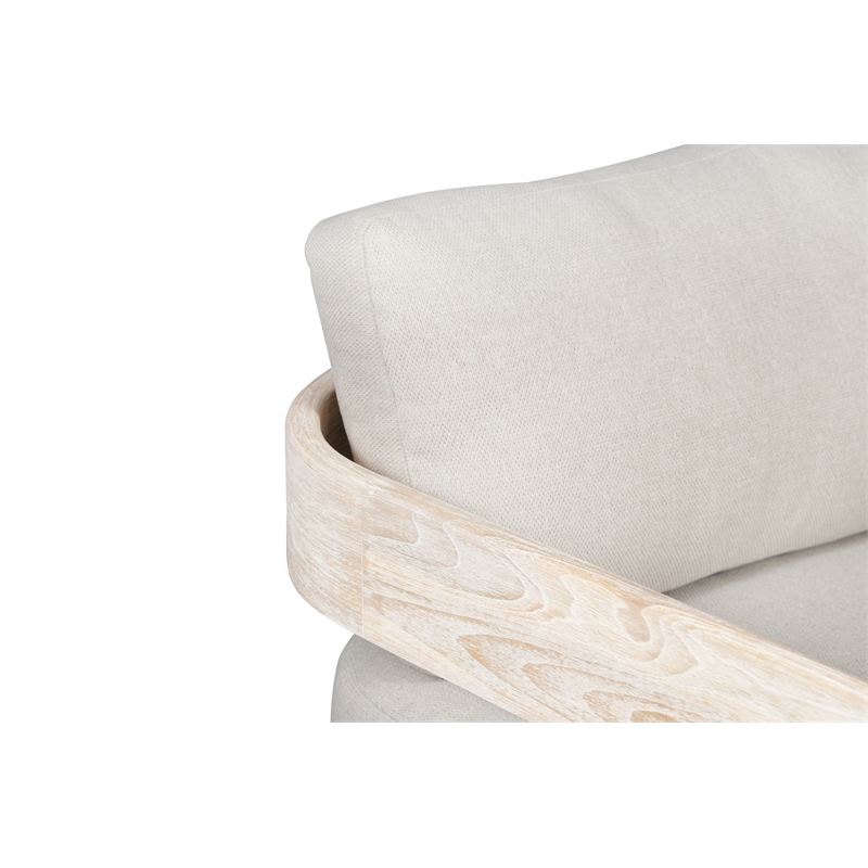 Pemberly Row Outdoor Solid Teak Wood Chair Natural look - Grey fabric