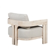 Pemberly Row Outdoor Solid Teak Wood Chair Natural look - Grey fabric