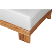 Pemberly Row Outdoor Solid Teak Wood Ottoman - Light gray fabric