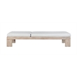 Pemberly Row Outdoor Teak Natural Look Chaise - Light Gray Fabric