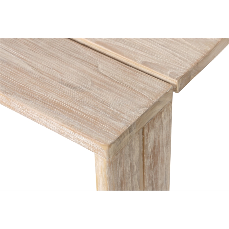 Pemberly Row Contemporary Outdoor Teak Natural Look End Table
