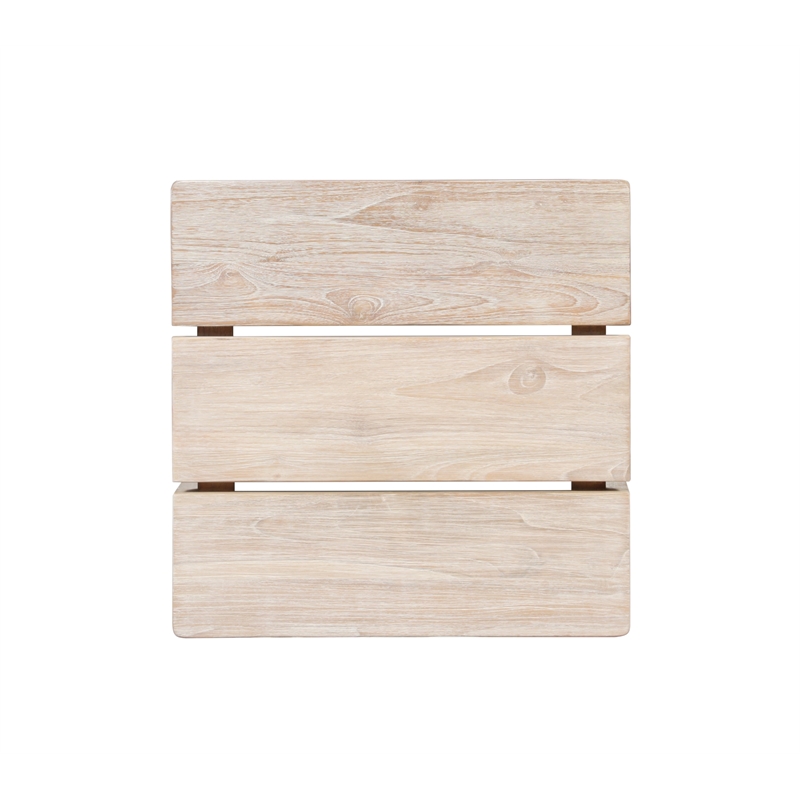 Pemberly Row Contemporary Outdoor Teak Natural Look End Table