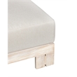 Pemberly Row Outdoor Teak Natural Look Ottoman - Gray Fabric