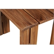 Pemberly Row Contemporary Outdoor Teak Wood End Table in Natural