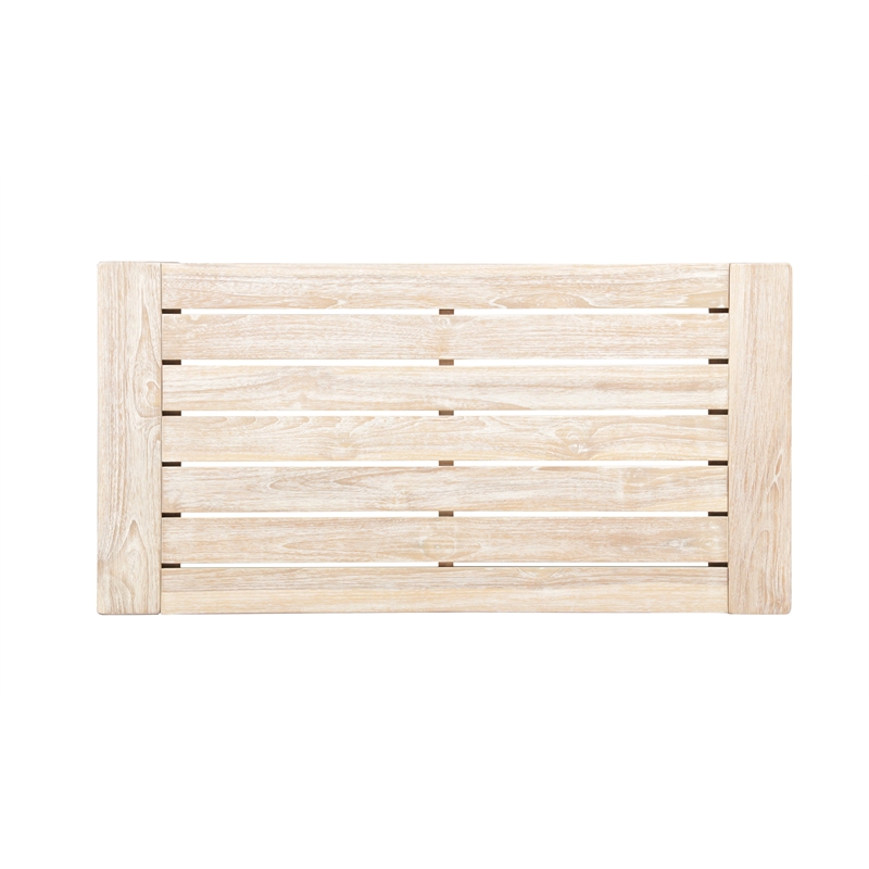 Pemberly Row Contemporary Teak Outdoor Natural Look Coffee Table