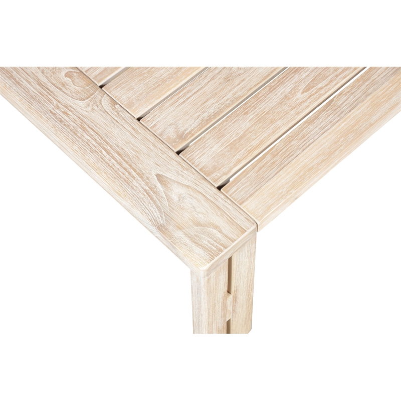 Pemberly Row Contemporary Teak Outdoor Natural Look Coffee Table