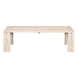 Pemberly Row Contemporary Teak Outdoor Natural Look Coffee Table