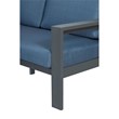 Pemberly Row Aluminum Frame Outdoor Sectional Sofa - Blue Cushions