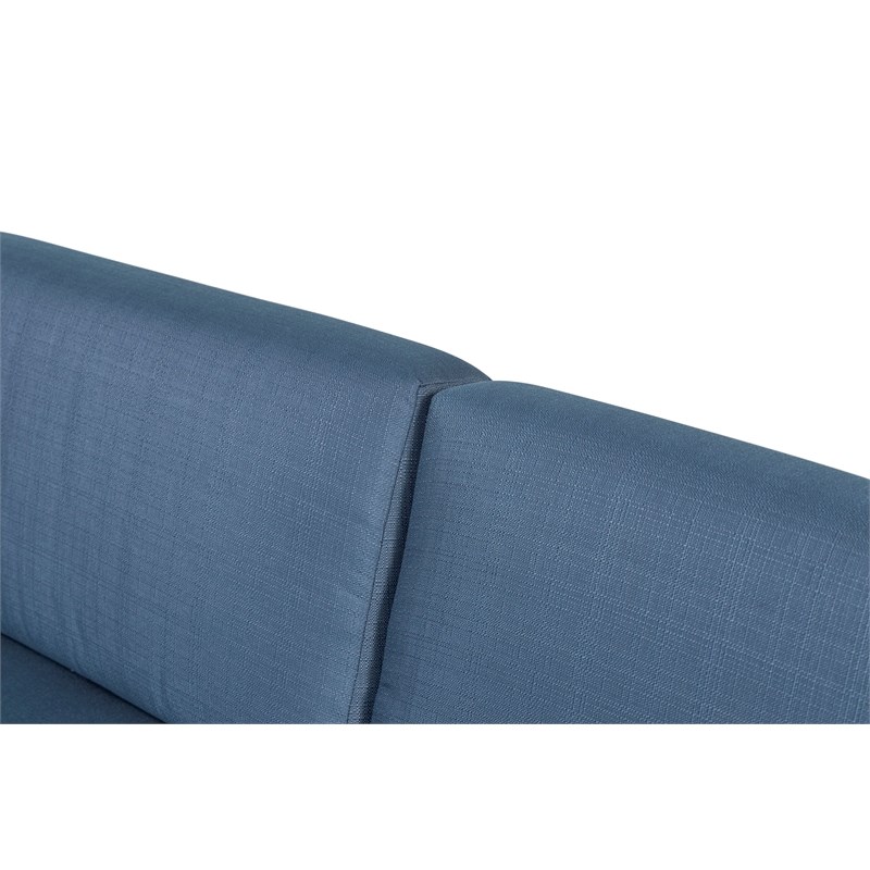 Pemberly Row Aluminum Frame Outdoor Sectional Sofa - Blue Cushions