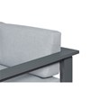Pemberly Row Aluminum Frame Outdoor Sectional Sofa in Gray Finish
