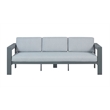 Pemberly Row Modern Aluminum Frame Outdoor Sofa - Gray Cushions