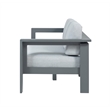 Pemberly Row Modern Aluminum Frame Outdoor Sofa - Gray Cushions