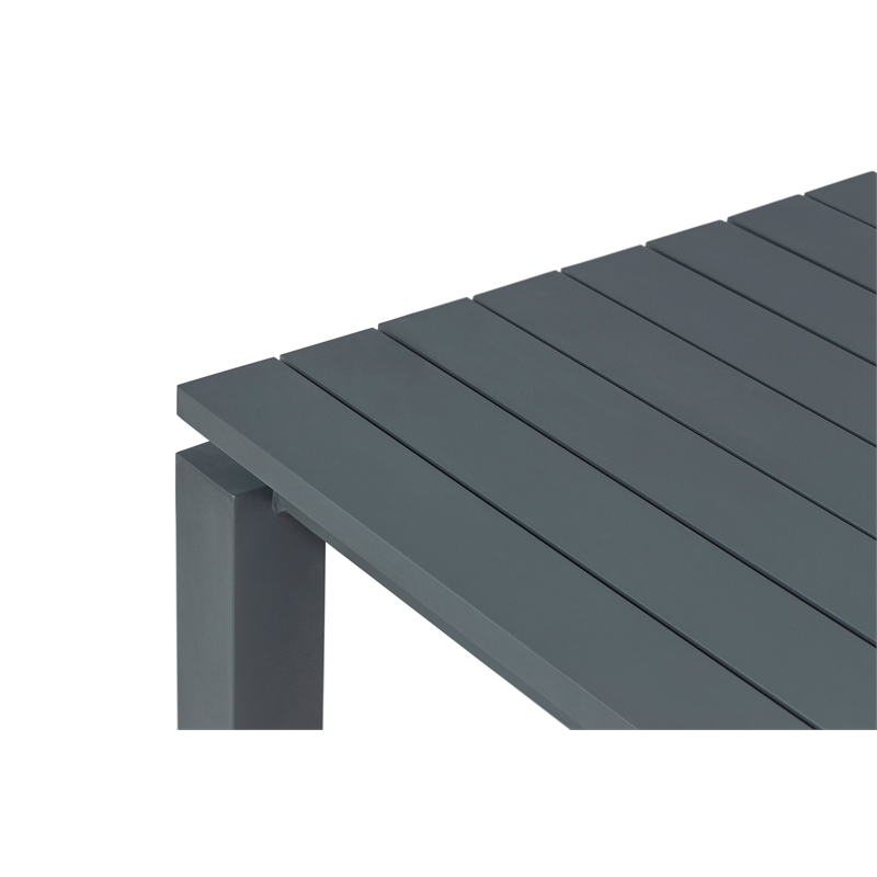 Pemberly Row Contemporary Outdoor Aluminum Coffee Table - Gray