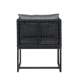 Pemberly Row Pair of Outdoor Aluminum Dining Chair with Rope Design - Black