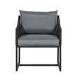 Pemberly Row Outdoor Aluminum Dining Chair with Rope Design - Black