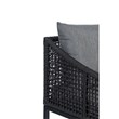 Pemberly Row Outdoor Aluminum Dining Chair with Rope Design - Black