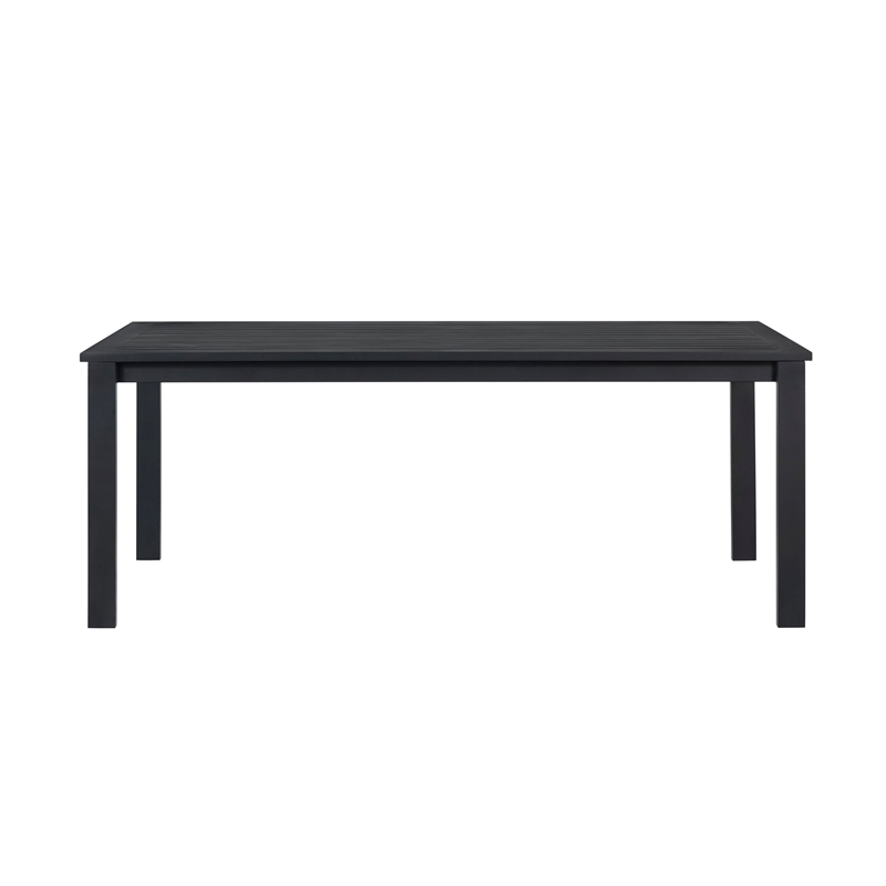 Pemberly Row Contemporary Outdoor Aluminum Dining Table - Black