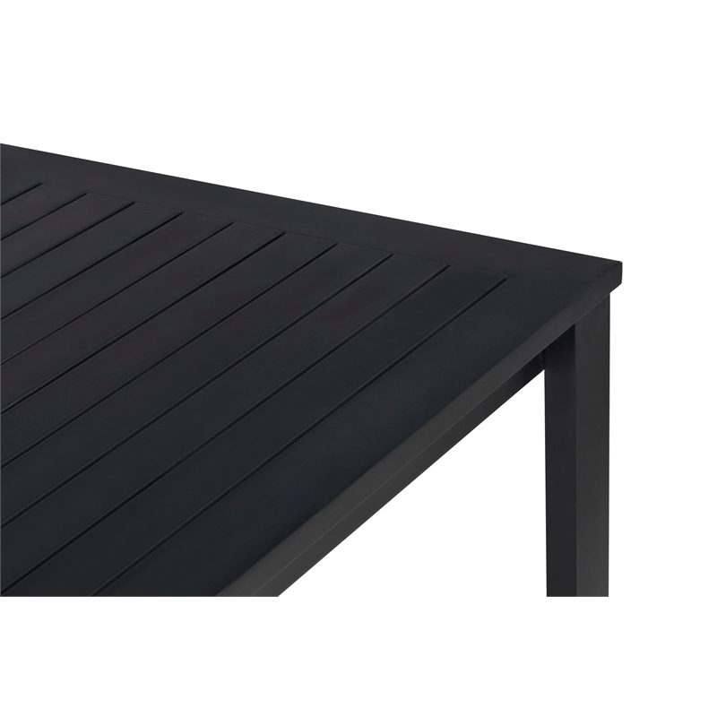 Pemberly Row Contemporary Outdoor Aluminum Dining Table - Black