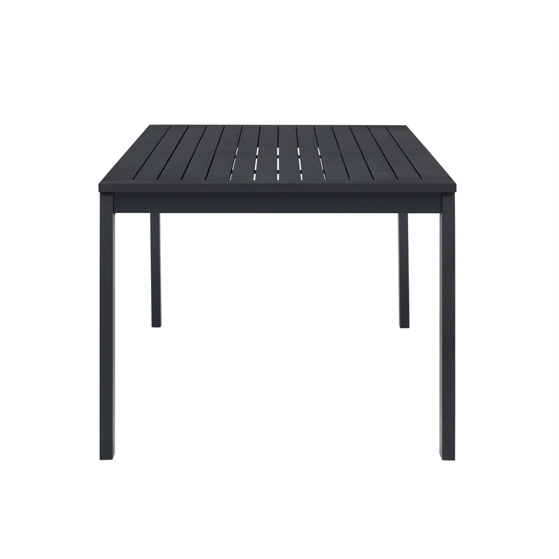 Pemberly Row Contemporary Outdoor Aluminum Dining Table - Black