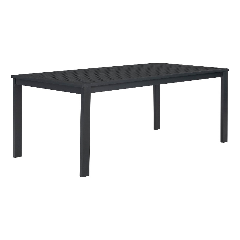 Pemberly Row Contemporary Outdoor Aluminum Dining Table - Black