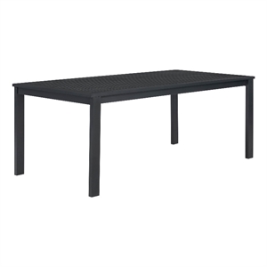Pemberly Row Contemporary Outdoor Aluminum Dining Table - Black