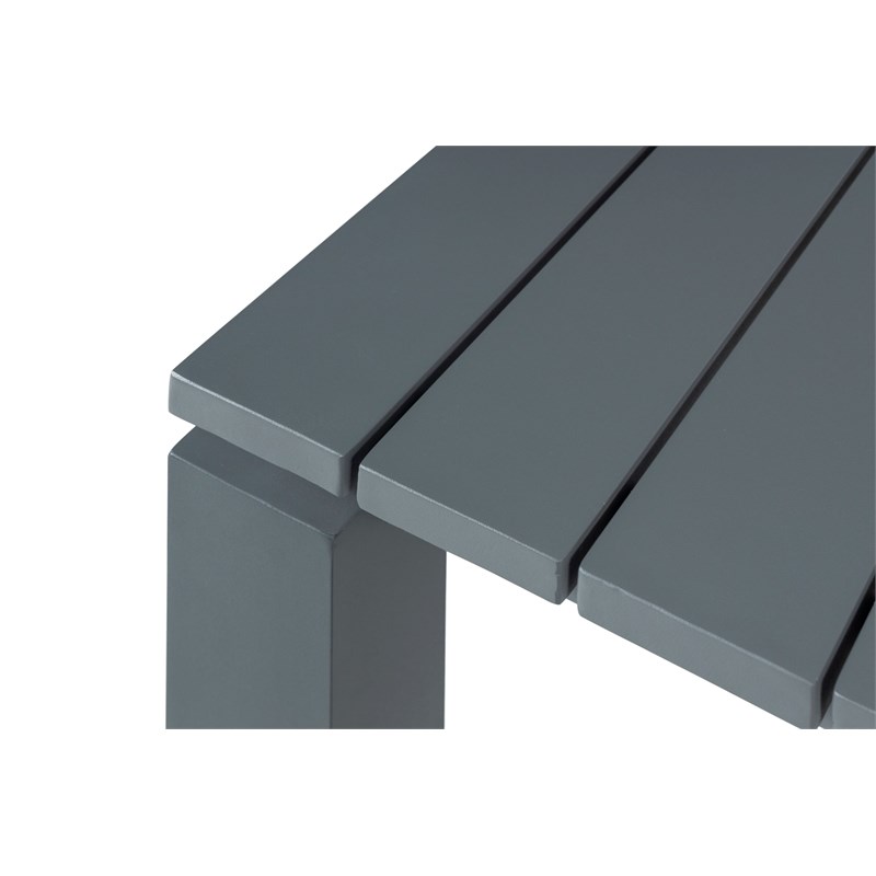 Pemberly Row Contemporary Outdoor Aluminum End Table in Gray