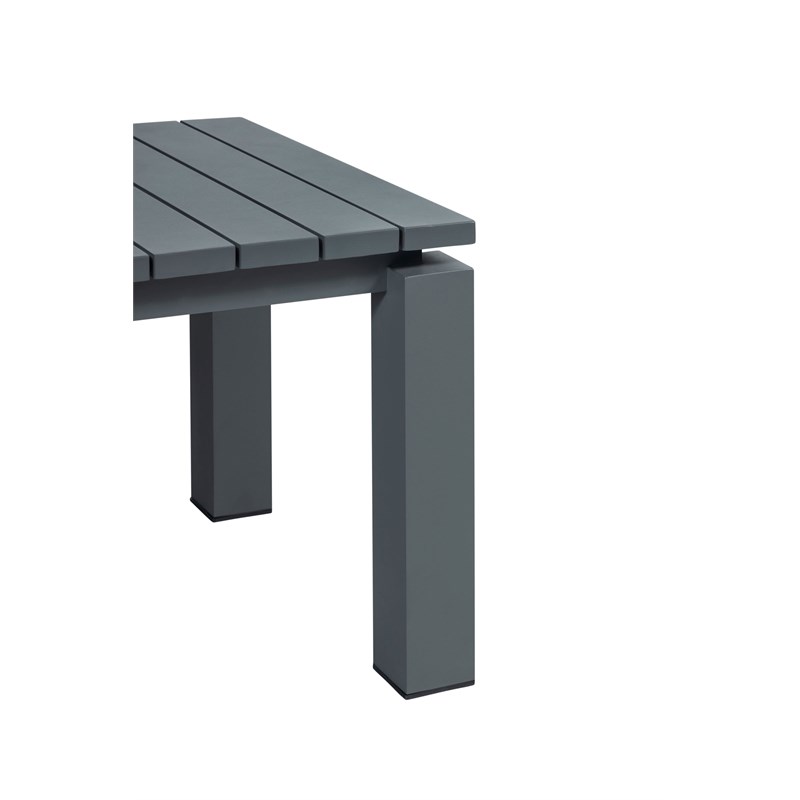 Pemberly Row Contemporary Outdoor Aluminum End Table in Gray