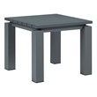 Pemberly Row Contemporary Outdoor Aluminum End Table in Gray