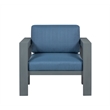 Pemberly Row Outdoor Arm Chair with Aluminum Metal Frame - Blue