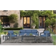 Pemberly Row Outdoor Arm Chair with Aluminum Metal Frame - Blue