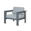 Pemberly Row Outdoor Arm Chair with Aluminum Metal Frame - Gray