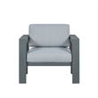 Pemberly Row Outdoor Arm Chair with Aluminum Metal Frame - Gray