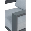 Pemberly Row Outdoor Arm Chair with Aluminum Metal Frame - Gray