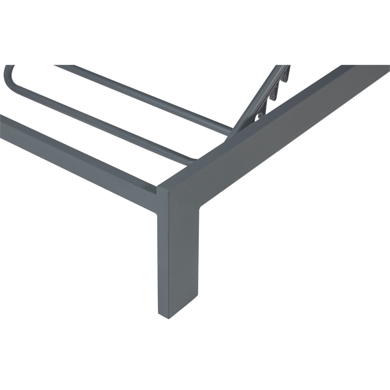 Pemberly Row Outdoor Chaise with Aluminum Metal Frame - Gray