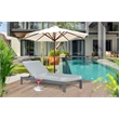 Pemberly Row Outdoor Chaise with Aluminum Metal Frame - Gray