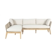 Pemberly Row Teak Wood 2-piece Left Arm Chaise Outdoor Sectional - Beige