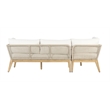 Pemberly Row Teak Wood 2-piece Left Arm Chaise Outdoor Sectional - Beige