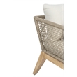 Pemberly Row Teak Wood Outdoor Arm Chair with Beige Rope Design
