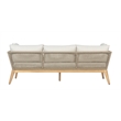 Pemberly Row Modern Teak Wood Sofa with Beige Color Rope Design