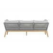 Pemberly Row Modern Teak Wood Sofa with Gray Color Rope Design